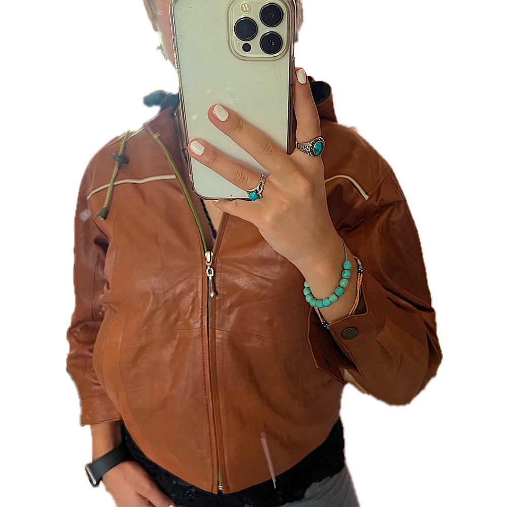 Women’s REAL Brown Turkish Leather Jacket from the 80’s